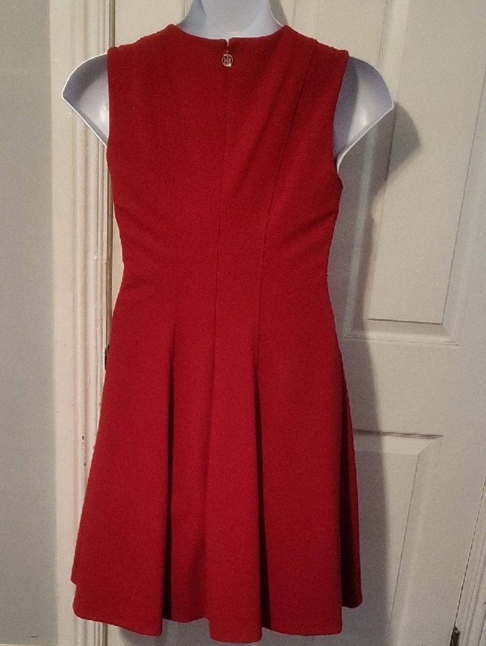 Tommy Hilfiger Red Sleeveless Fit-and-Flare Mini Dress - Picture 7 of 9